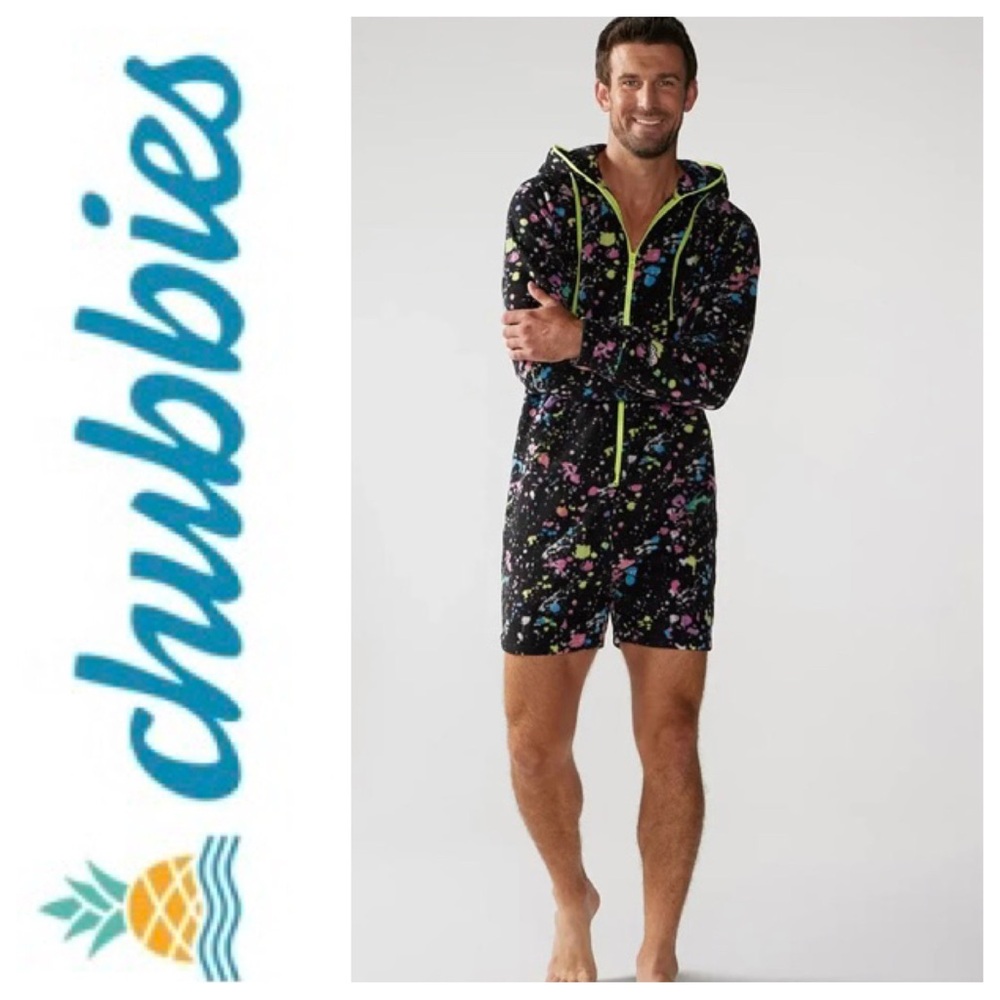 ✨NEW✨ Chubbies Men’s Brunch Wrap Supreme Chubbsie Romper Hooded Jumpsuit